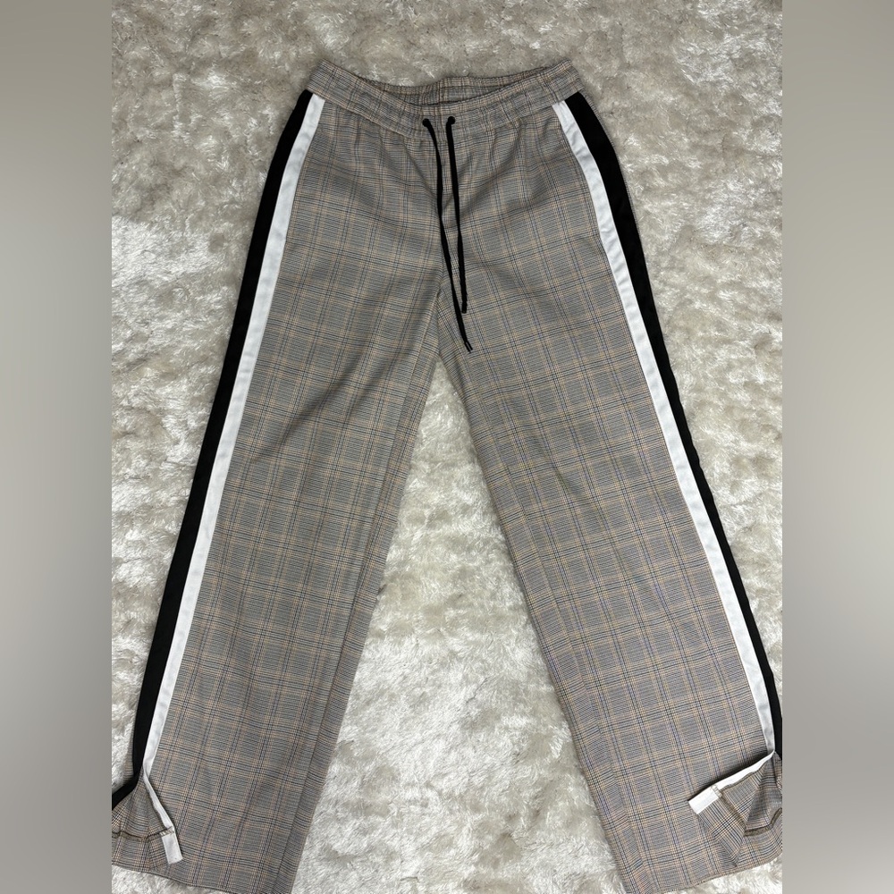 Nine West Women’s Plaid Wide Leg Trendy Track Pants- XS (0/2)
